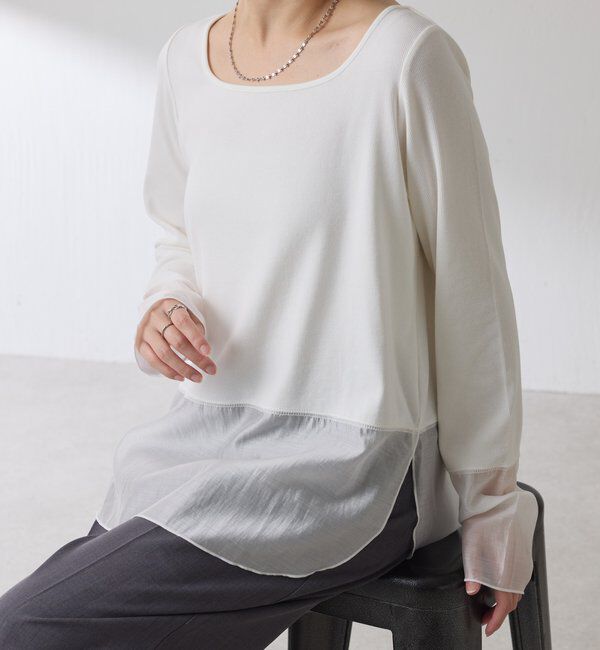  「 裾シアーロンT」|Tシャツ・カットソー|