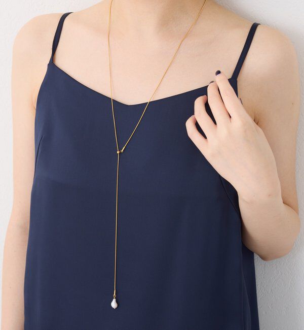  「【PAPILLONNER/パピヨネ】ステンレスドロップネックレス」|リング|ホワイト