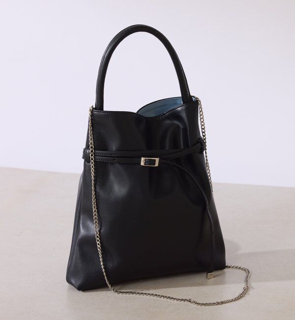  「【PAPILLONNER/パピヨネ】ベルトワンハンドルトートバッグ」|トートバッグ|ブラック