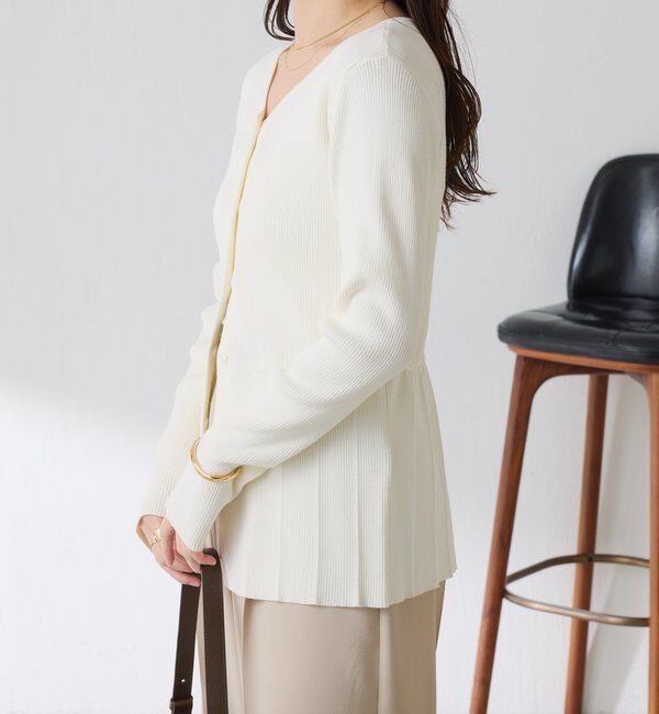  「リブペプラムカーディガン」|ニット・セーター|