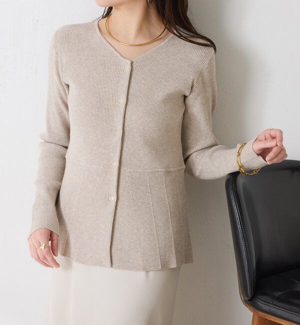  「リブペプラムカーディガン」|ニット・セーター|