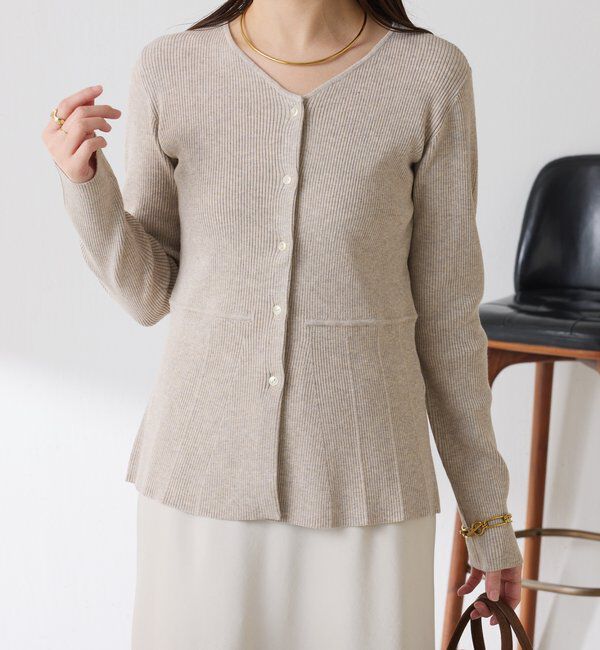  「リブペプラムカーディガン」|ニット・セーター|
