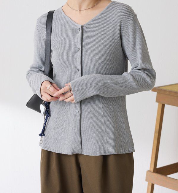  「リブペプラムカーディガン」|ニット・セーター|