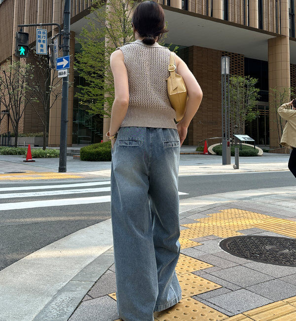  「【新色追加】デニムワイドイージーパンツ」|デニム|