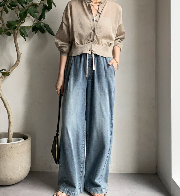  「【新色追加】デニムワイドイージーパンツ」|デニム|