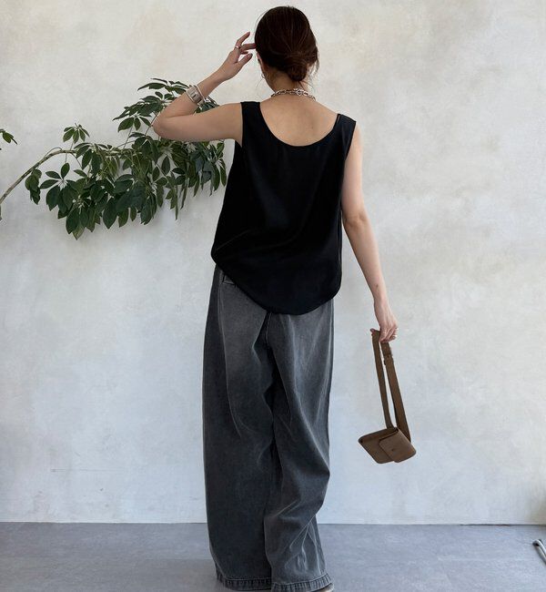  「【新色追加】デニムワイドイージーパンツ」|デニム|