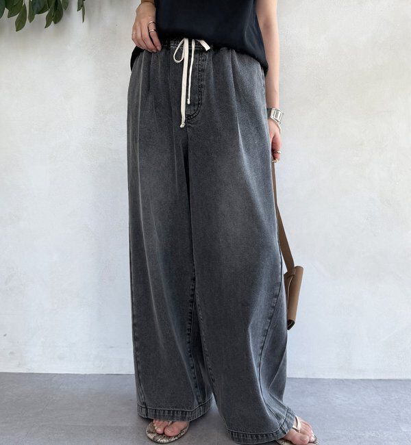  「【新色追加】デニムワイドイージーパンツ」|デニム|