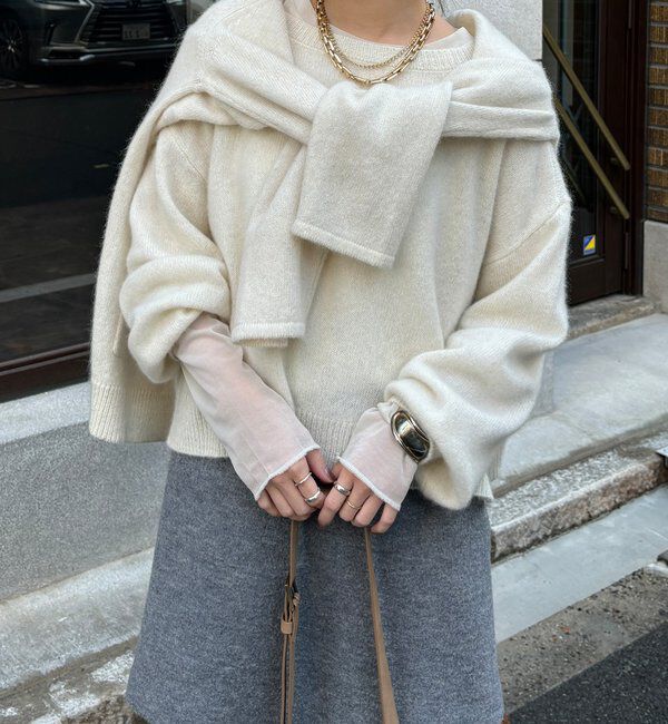  「ヤクウールプルオーバー」|ニット・セーター|オフホワイト