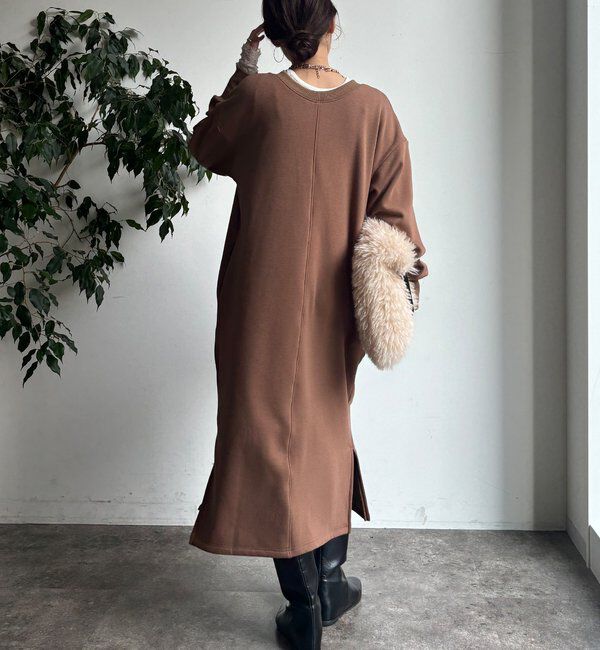  「【WEB限定】裏毛裏起毛ワンピース」|ワンピース|