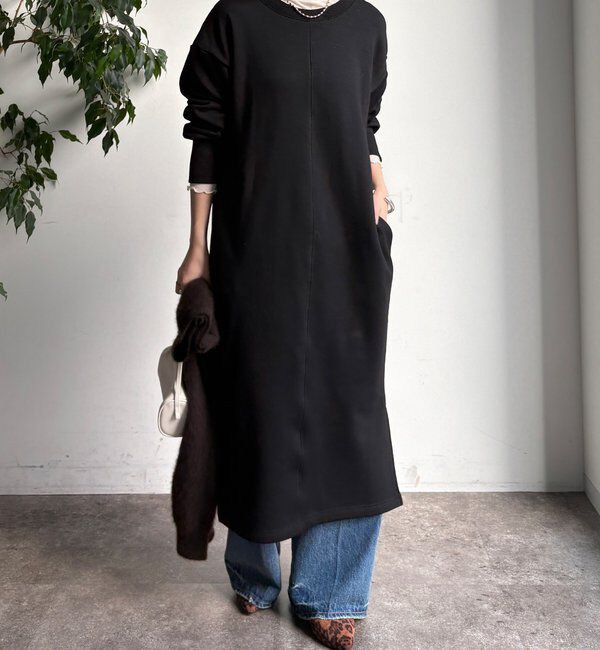  「【WEB限定】裏毛裏起毛ワンピース」|ワンピース|