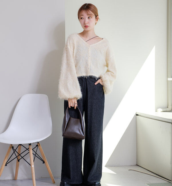  「【2WAY】フェザードッキングニットカーディガン」|カーディガン|