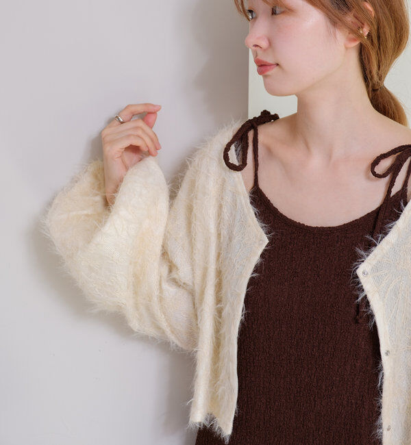  「【2WAY】フェザードッキングニットカーディガン」|カーディガン|