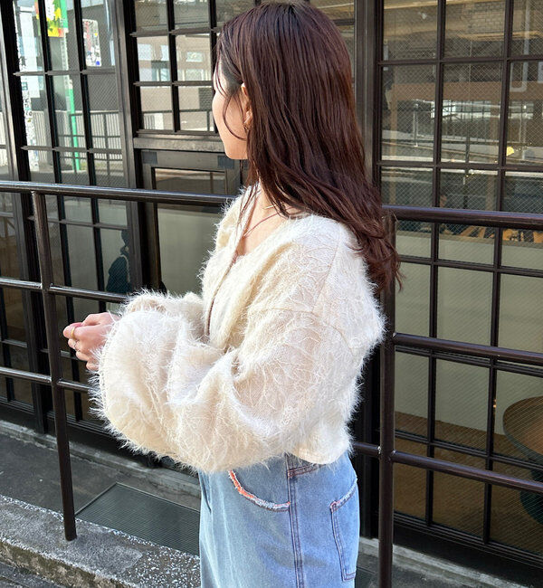  「【2WAY】フェザードッキングニットカーディガン」|カーディガン|