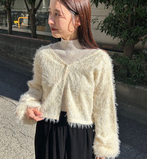  「【2WAY】フェザードッキングニットカーディガン」|カーディガン|