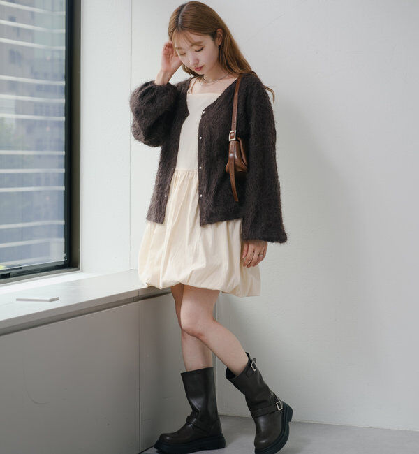  「【2WAY】フェザードッキングニットカーディガン」|カーディガン|