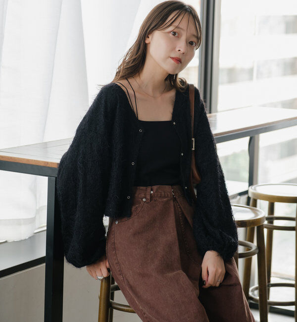  「【2WAY】フェザードッキングニットカーディガン」|カーディガン|