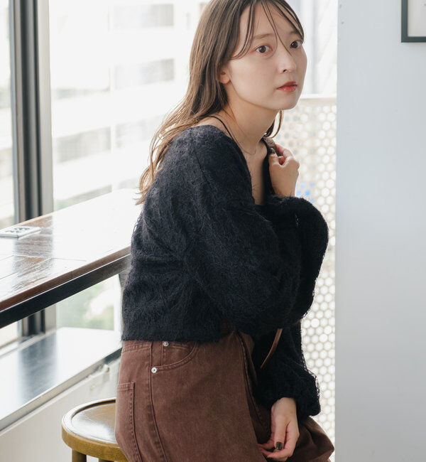  「【2WAY】フェザードッキングニットカーディガン」|カーディガン|