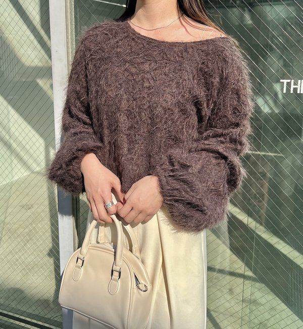  「【2WAY】フェザードッキングニットカーディガン」|カーディガン|ブラウン