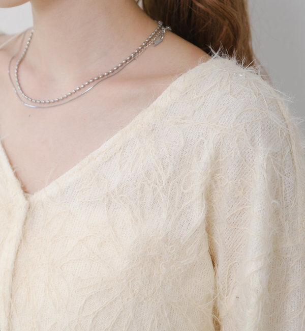  「【2WAY】フェザードッキングニットカーディガン」|カーディガン|