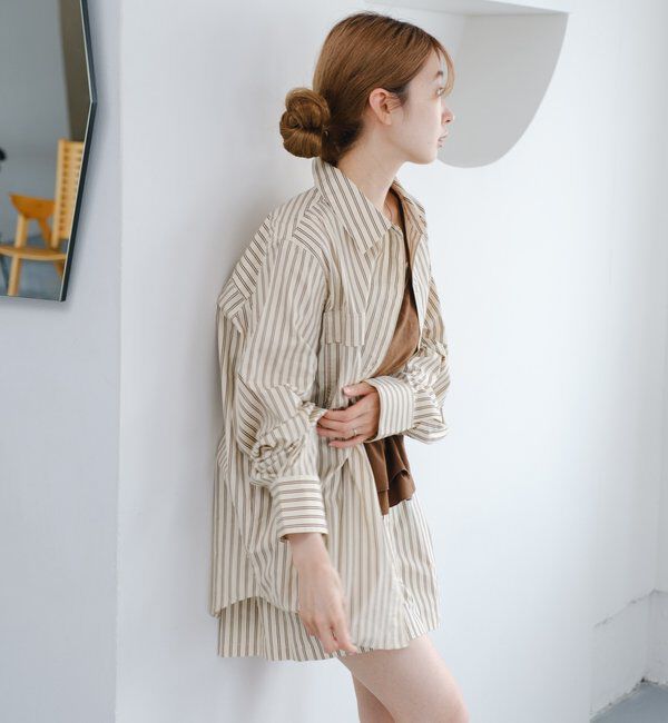  「【セットアップ対応】ストライプシャツ」|シャツ・ブラウス|