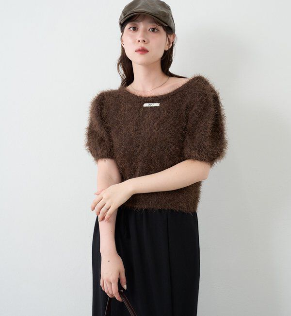  「【新色追加/セットアップ対応/前後2WAY】シャギー半袖カーディガン」|カーディガン|