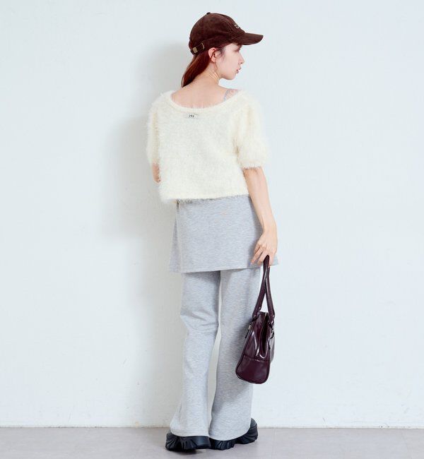  「【新色追加/セットアップ対応/前後2WAY】シャギー半袖カーディガン」|カーディガン|