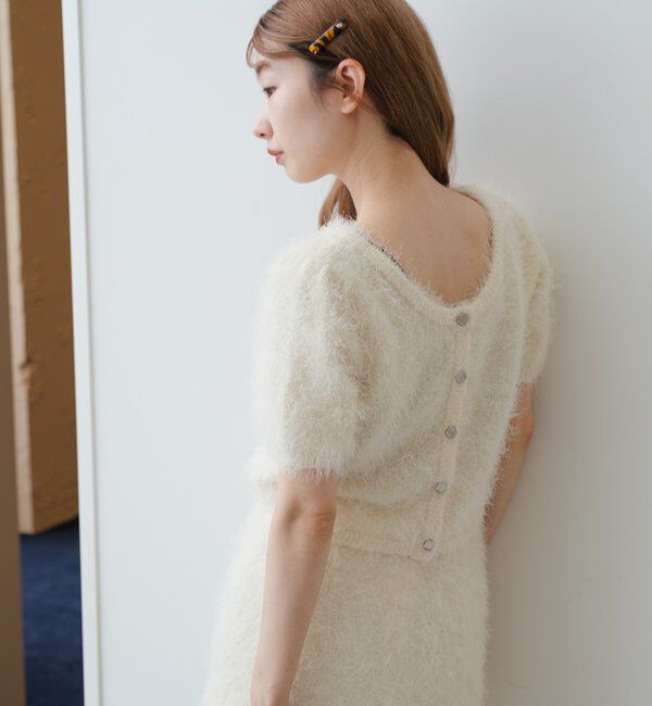  「【新色追加/セットアップ対応/前後2WAY】シャギー半袖カーディガン」|カーディガン|