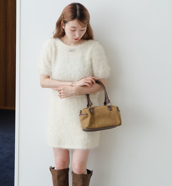  「【新色追加/セットアップ対応/前後2WAY】シャギー半袖カーディガン」|カーディガン|