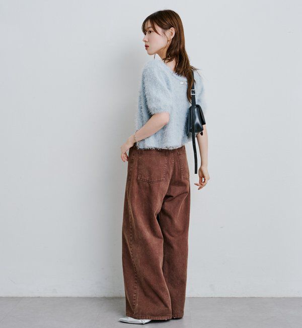  「【新色追加/セットアップ対応/前後2WAY】シャギー半袖カーディガン」|カーディガン|