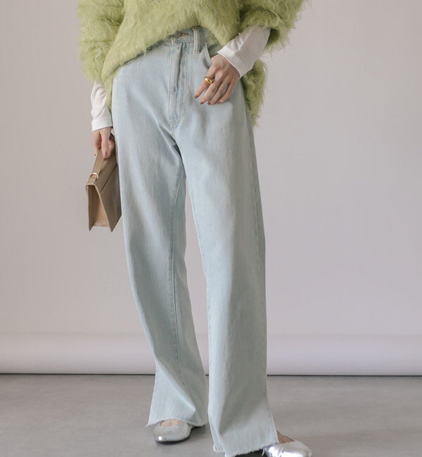  「【全骨格美脚見え！】slit DENIM」|デニム|