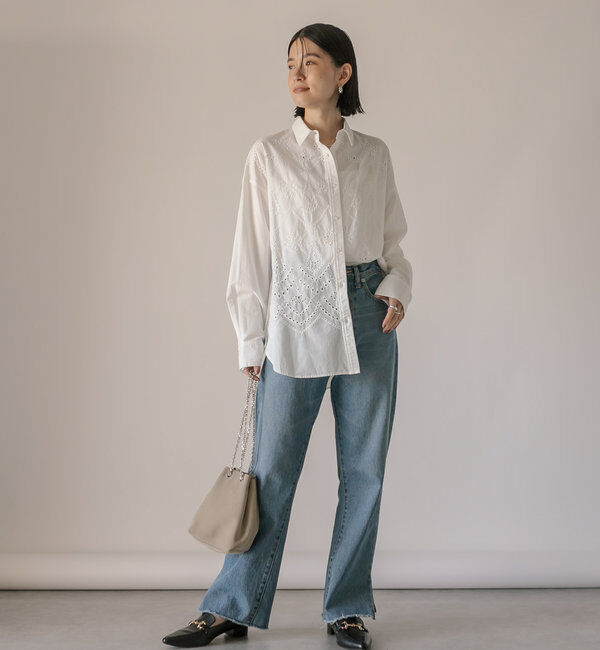  「【全骨格美脚見え！】slit DENIM」|デニム|