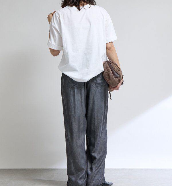 「【セットアップ可】ドレーピーデニムワイドパンツ」|チノ|