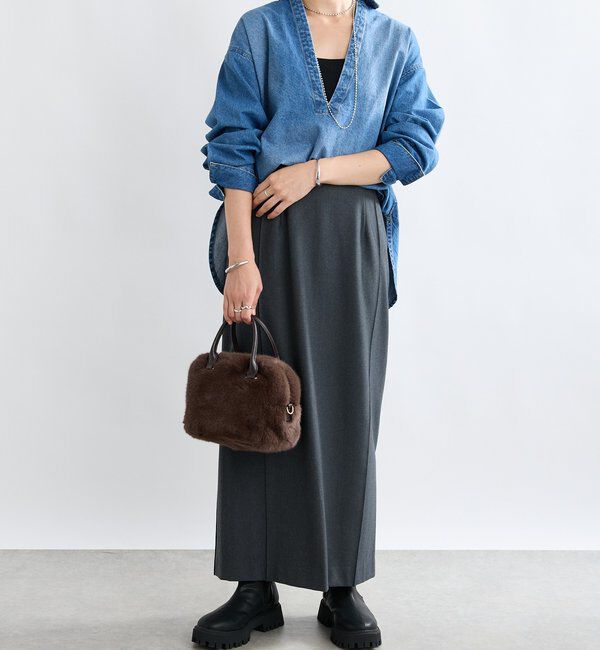  「【シーズンムード抜群】フェイクファーミニボストン」|クラッチバッグ|