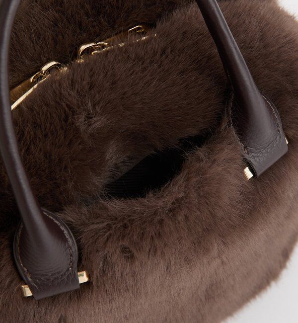  「【シーズンムード抜群】フェイクファーミニボストン」|クラッチバッグ|