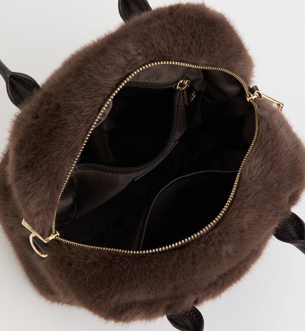  「【シーズンムード抜群】フェイクファーミニボストン」|クラッチバッグ|