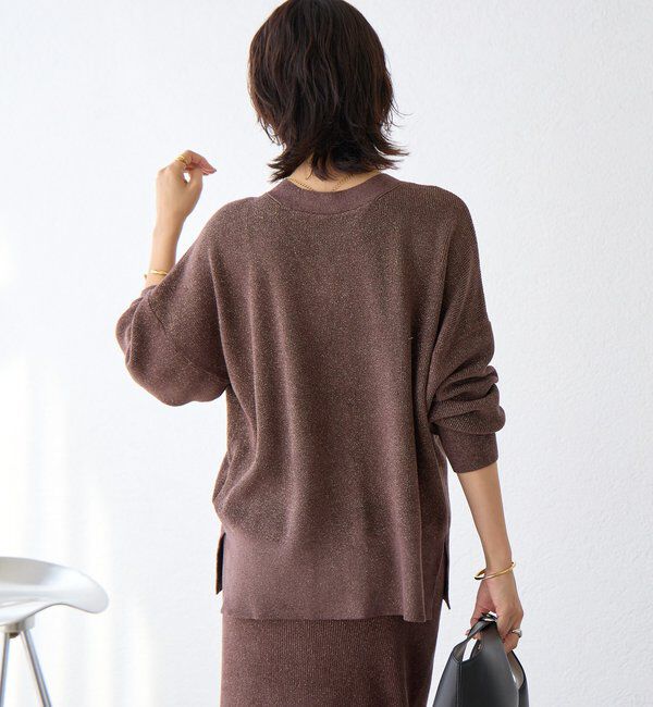  「【上品な輝き】ラメモール2WAYカーデ」|ニット・セーター|