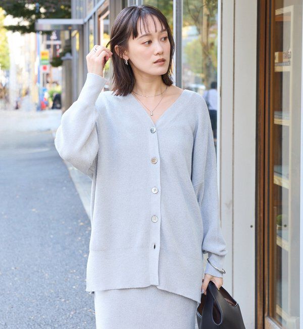  「【上品な輝き】ラメモール2WAYカーデ」|ニット・セーター|