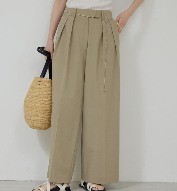  「【新色BR登場/セットアップ対応】ダブルタックパンツ」|スラックス|