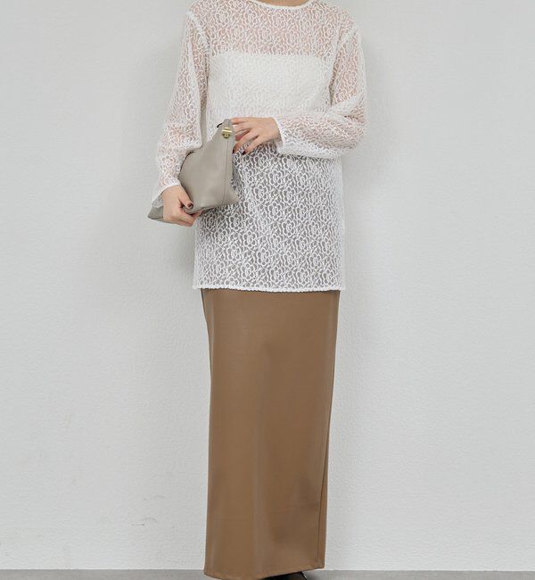  「フェイクレザータイトスカート」|スカート|