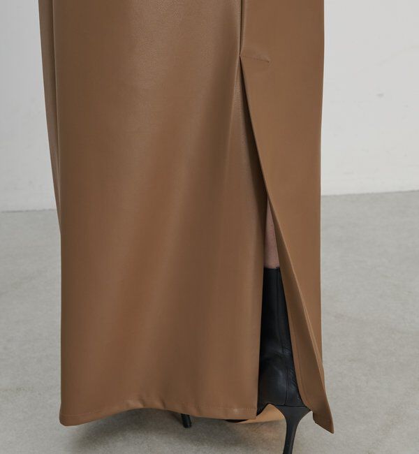  「フェイクレザータイトスカート」|スカート|