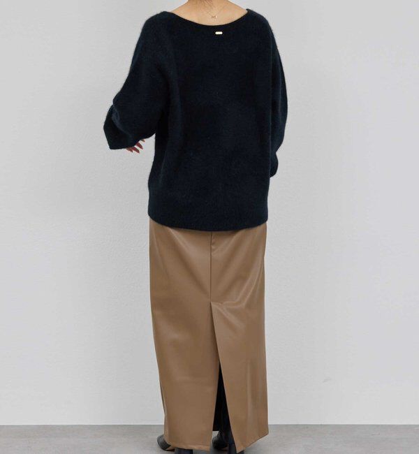  「【デコルテ美人ニット】ファーウールキーネックニット」|ニット・セーター|