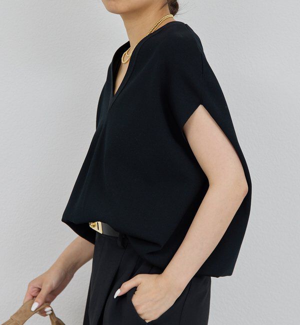  「Vフレンチニット」|ニット・セーター|ブラック