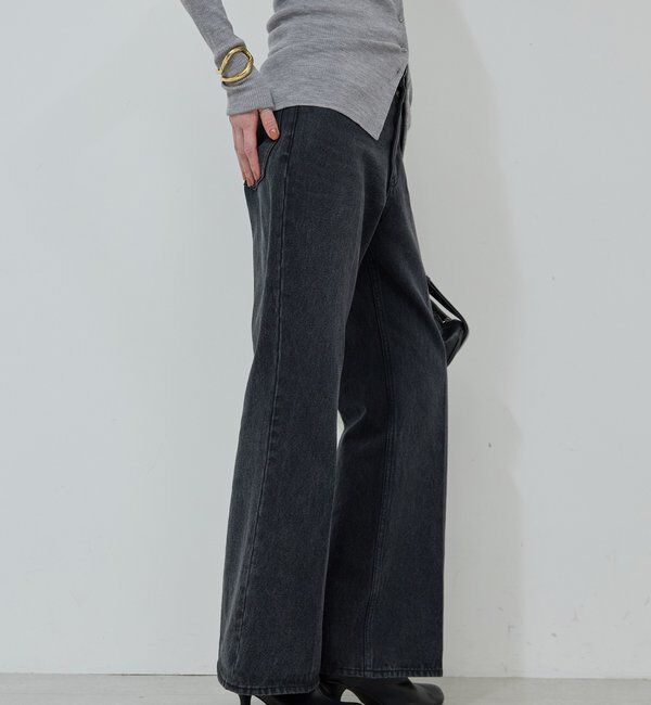  「センタークリースフレアデニム」|デニム|ブラック