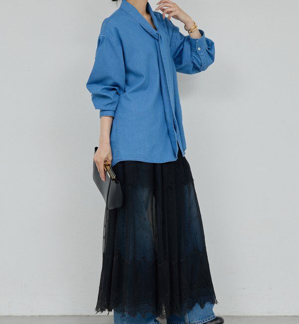  「デニムボウタイブラウス」|シャツ・ブラウス|