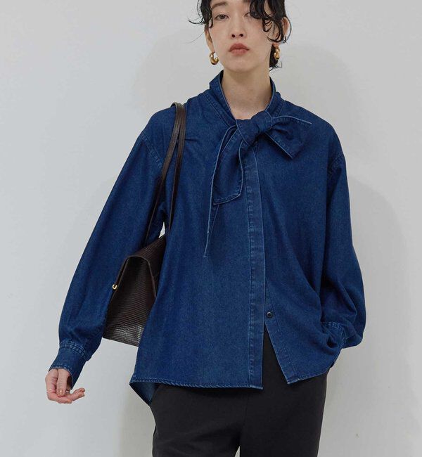  「デニムボウタイブラウス」|シャツ・ブラウス|