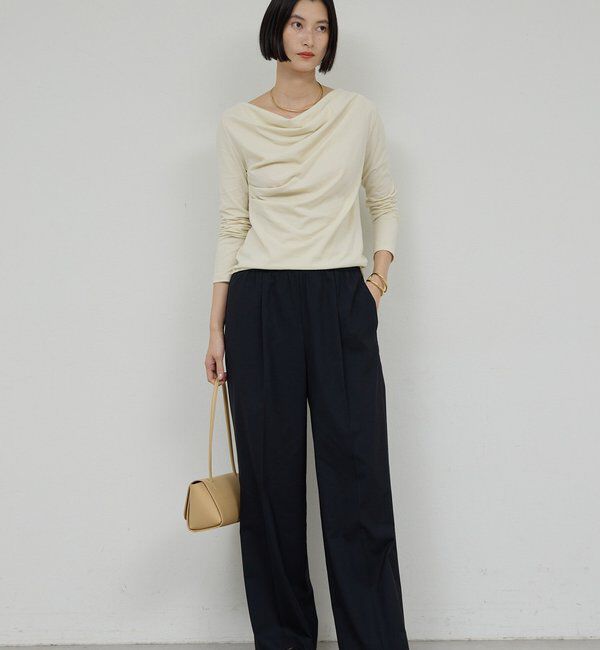  「【楽ちんキレイ見え】【セットアップ対応】エラスティックパンツ」|チノ|