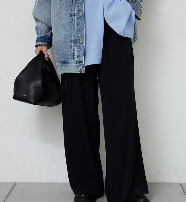  「【即戦力パンツ】【3サイズ展開】ワイドイージーパンツ」|チノ|ブラック