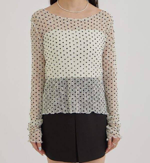  「ドットレースプルオーバー」|Tシャツ・カットソー|