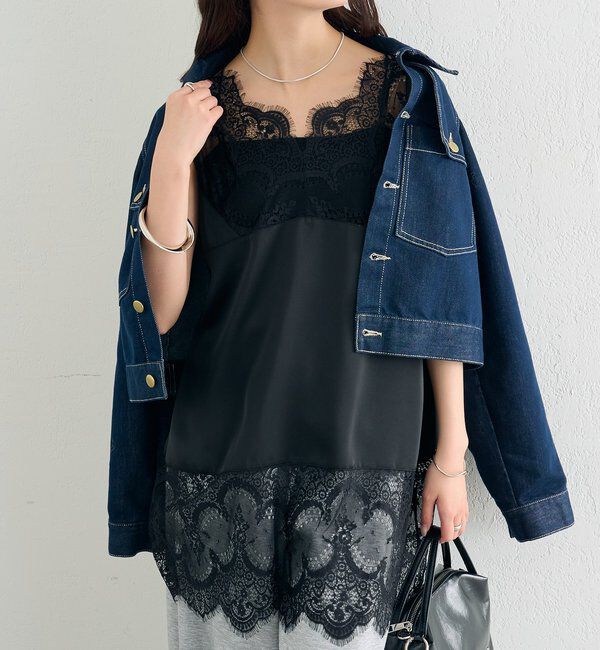  「レースサテンキャミソール」|シャツ・ブラウス|