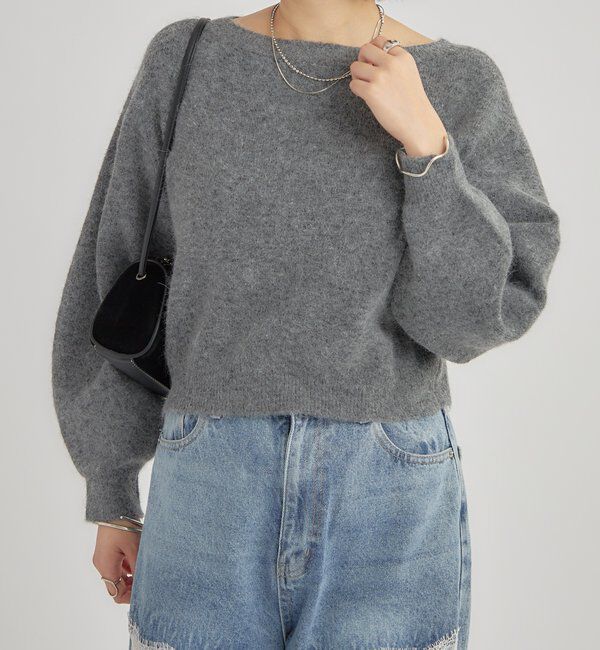  「リボン付きニット プルオーバー」|ニット・セーター|